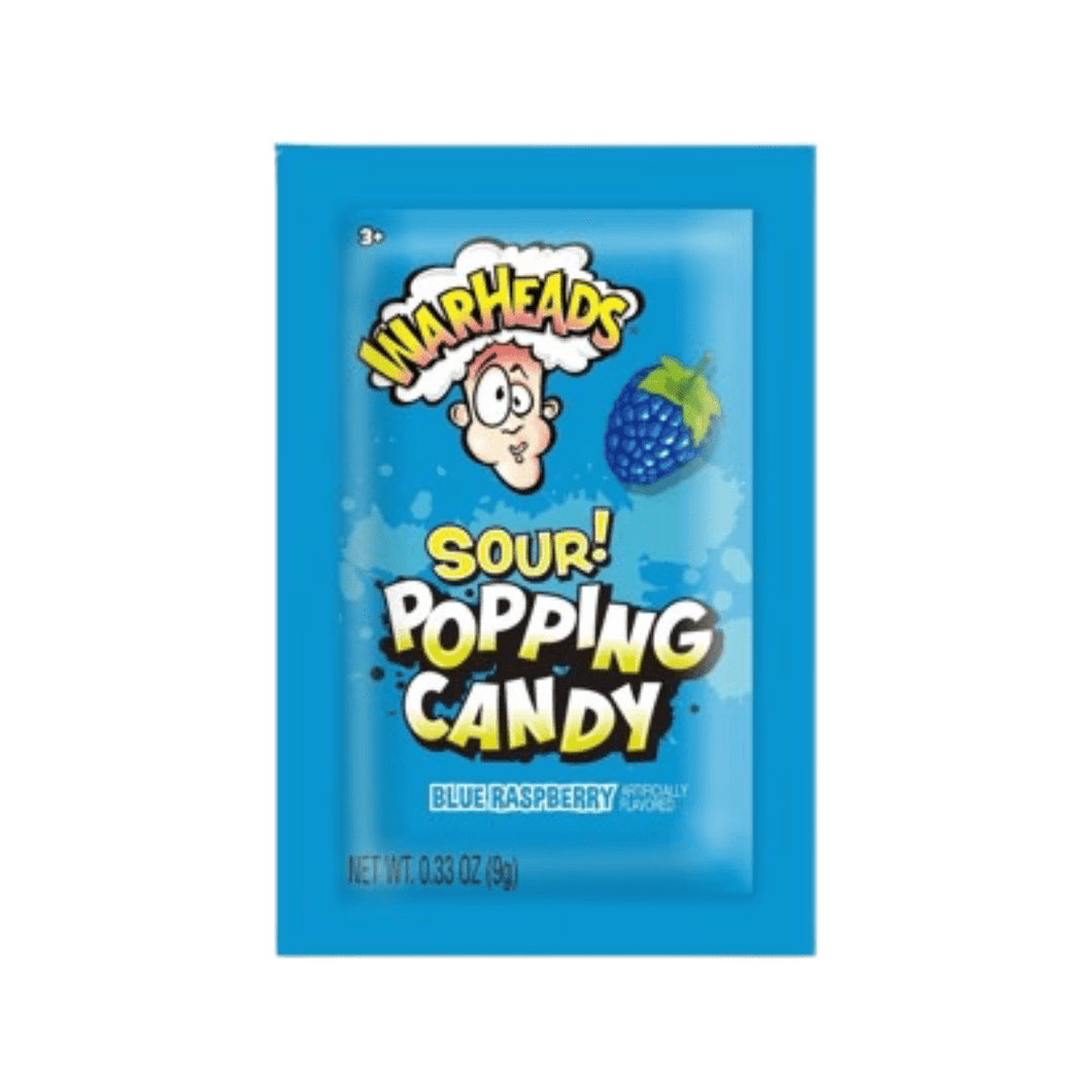 Warheads popping candy blue raspberry flavour